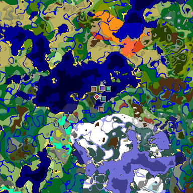Predicted biome map of Java 26.3 seed -5852866065834614638 around estimated spawn