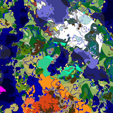 Predicted biome map of Java 26.3 seed -897774481459199286 around estimated spawn