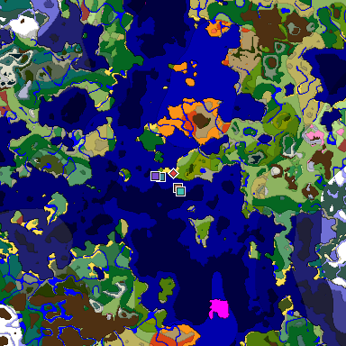 Predicted biome map of Java 26.3 seed 3687693906730699188 around estimated spawn