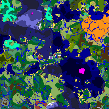 Predicted biome map of Java 26.3 seed 4699677662177610070 around estimated spawn