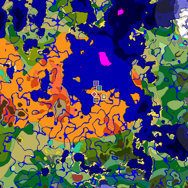 Predicted biome map of Java 26.3 seed 6203923361008550481 around estimated spawn