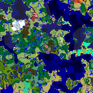 Predicted biome map of Java 26.3 seed -4688813930674798387 around estimated spawn