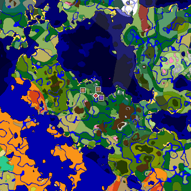Predicted biome map of Java 26.3 seed -216023496053183084 around estimated spawn
