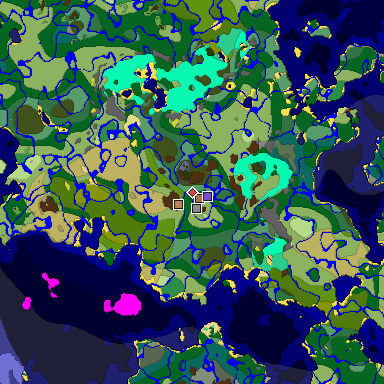 Predicted biome map of Java 26.3 seed -6421371488650961183 around estimated spawn
