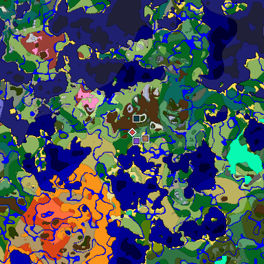 Predicted biome map of Java 26.3 seed -9040838298917584141 around estimated spawn