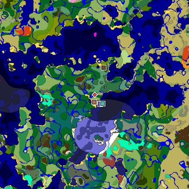 Predicted biome map of Java 26.3 seed 2366523883425973723 around estimated spawn