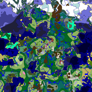 Predicted biome map of Java 26.3 seed 742283827192381665 around estimated spawn