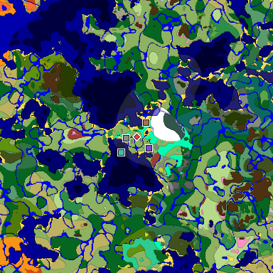 Predicted biome map of Java 26.3 seed -5136583884783523261 around estimated spawn
