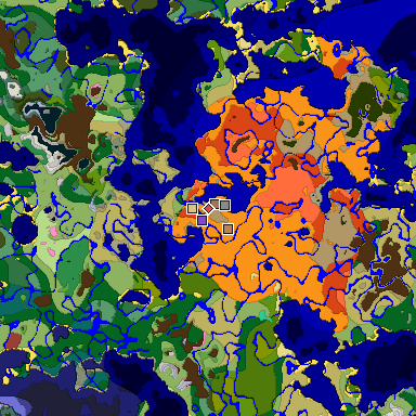 Predicted biome map of Java 26.3 seed -6300793936569853183 around estimated spawn