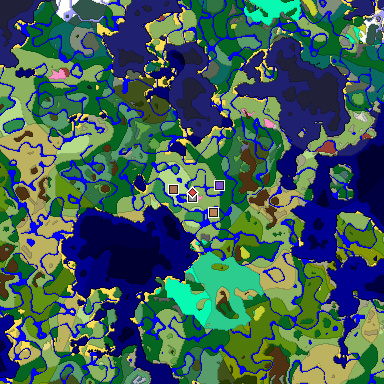 Predicted biome map of Java 26.3 seed -4022787200495931484 around estimated spawn