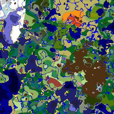 Predicted biome map of Java 26.3 seed -3178111511685637583 around estimated spawn