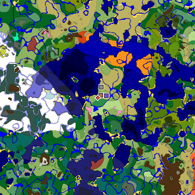 Predicted biome map of Java 26.3 seed 159683742062394319 around estimated spawn