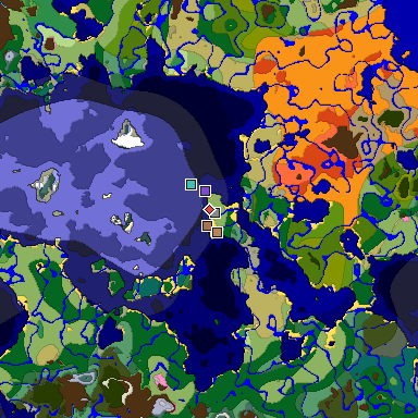 Predicted biome map of Java 26.3 seed 5948558103961333869 around estimated spawn
