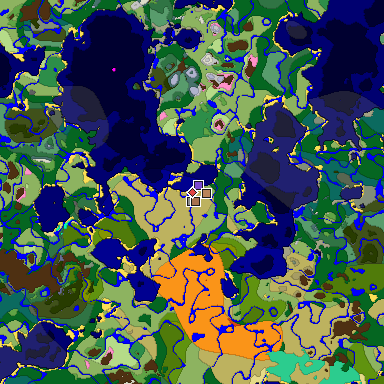 Predicted biome map of Java 26.3 seed -2934738825303838942 around estimated spawn