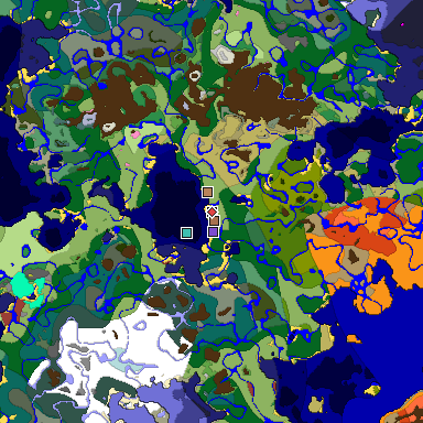 Predicted biome map of Java 26.3 seed -923368322664565370 around estimated spawn