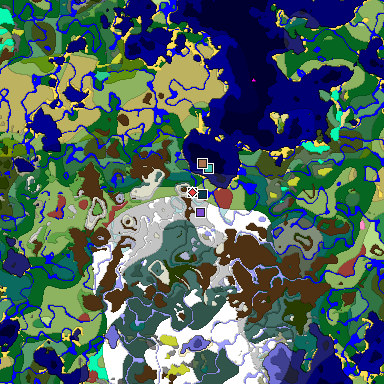 Predicted biome map of Java 26.3 seed -8119316680221162797 around estimated spawn