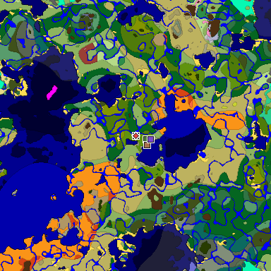 Predicted biome map of Java 26.3 seed -7146248846265902995 around estimated spawn