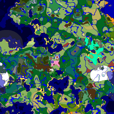 Predicted biome map of Java 26.3 seed 4287775126682962101 around estimated spawn