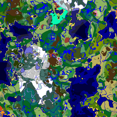 Predicted biome map of Java 26.3 seed 683936879822743722 around estimated spawn