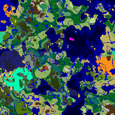 Predicted biome map of Java 26.3 seed -6024443062850467207 around estimated spawn
