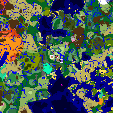 Predicted biome map of Java 26.3 seed -4462418503821190006 around estimated spawn