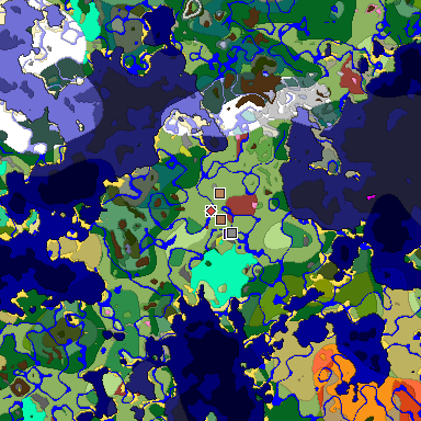 Predicted biome map of Java 26.3 seed 1205677699698686372 around estimated spawn