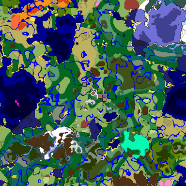 Predicted biome map of Java 26.3 seed 1588290612474707970 around estimated spawn