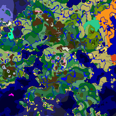 Predicted biome map of Java 26.3 seed -7964582665776973115 around estimated spawn