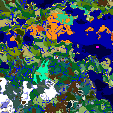Predicted biome map of Java 26.3 seed -1162011321077334944 around estimated spawn