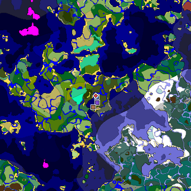 Predicted biome map of Java 26.3 seed -4522928902788505692 around estimated spawn