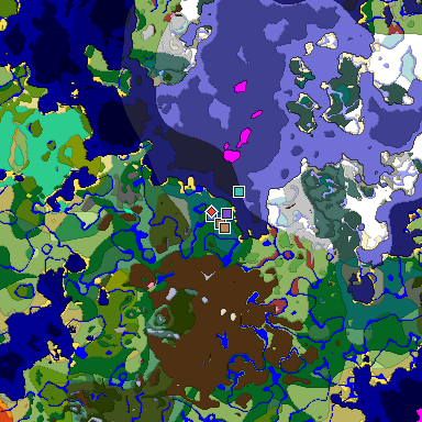 Predicted biome map of Java 26.3 seed -1182243747167650005 around estimated spawn