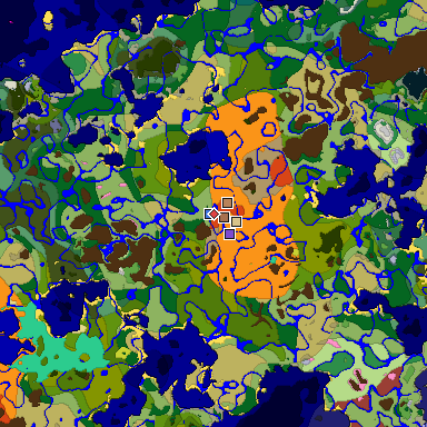 Predicted biome map of Java 26.3 seed 409189277921504458 around estimated spawn