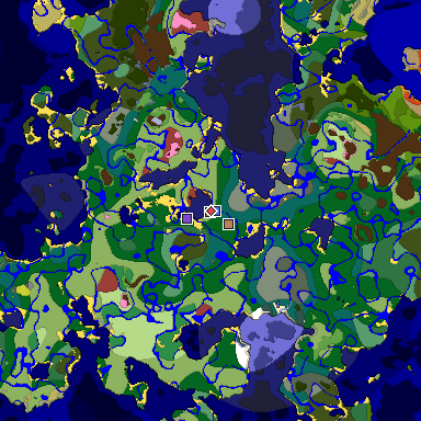 Predicted biome map of Java 26.3 seed 696908955294932689 around estimated spawn