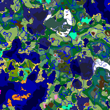 Predicted biome map of Java 26.3 seed -566490526074142804 around estimated spawn