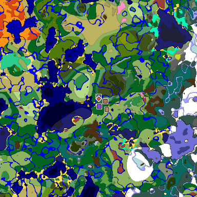 Predicted biome map of Java 26.3 seed 6088919432020205984 around estimated spawn