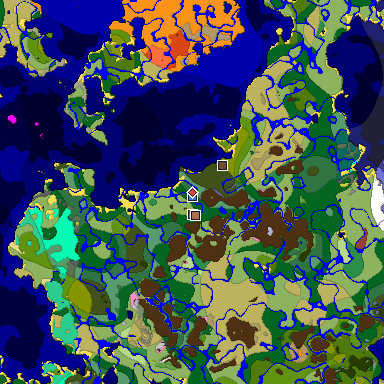 Predicted biome map of Java 26.3 seed 297474077294225726 around estimated spawn