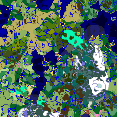 Predicted biome map of Java 26.3 seed 1289498455547577816 around estimated spawn