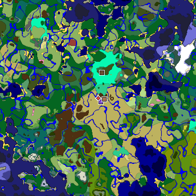 Predicted biome map of Java 26.3 seed 4820127335757116128 around estimated spawn