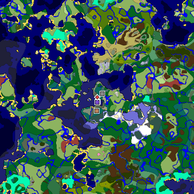 Predicted biome map of Java 26.3 seed 599353509446270294 around estimated spawn