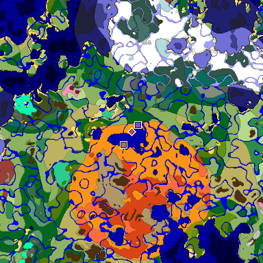 Predicted biome map of Java 26.3 seed 3480932083929938640 around estimated spawn