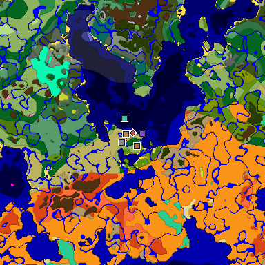 Predicted biome map of Java 26.3 seed -4616962137488026342 around estimated spawn