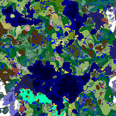 Predicted biome map of Java 26.3 seed 4598540394863332605 around estimated spawn