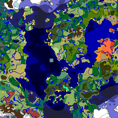 Predicted biome map of Java 26.3 seed -7274905858704649724 around estimated spawn