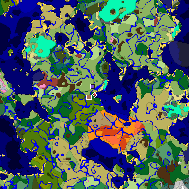 Predicted biome map of Java 26.3 seed 2670260695298622919 around estimated spawn