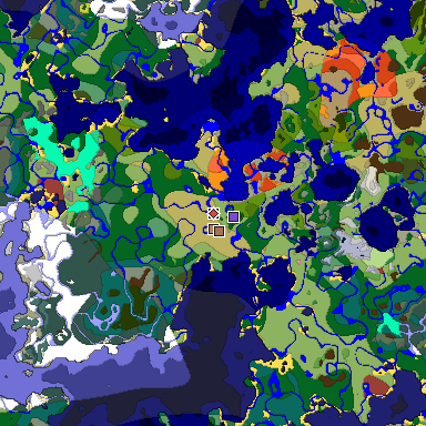 Predicted biome map of Java 26.3 seed 5652743138958742783 around estimated spawn