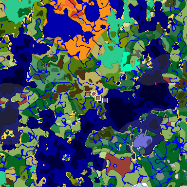 Predicted biome map of Java 26.3 seed 3765019678344126591 around estimated spawn