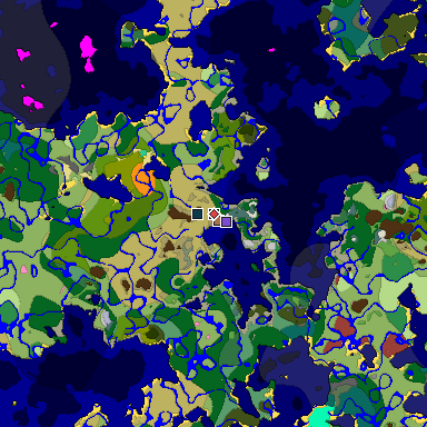 Predicted biome map of Java 26.3 seed 6588746317801039328 around estimated spawn