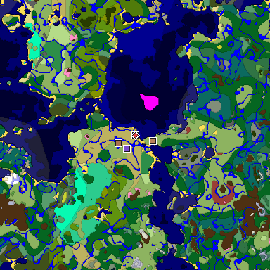 Predicted biome map of Java 26.3 seed 1238199128073896675 around estimated spawn