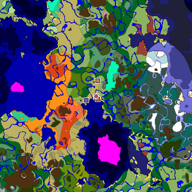 Predicted biome map of Java 26.3 seed 2334981749626228937 around estimated spawn