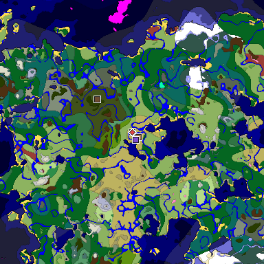 Predicted biome map of Java 26.3 seed -1501227245813148980 around estimated spawn